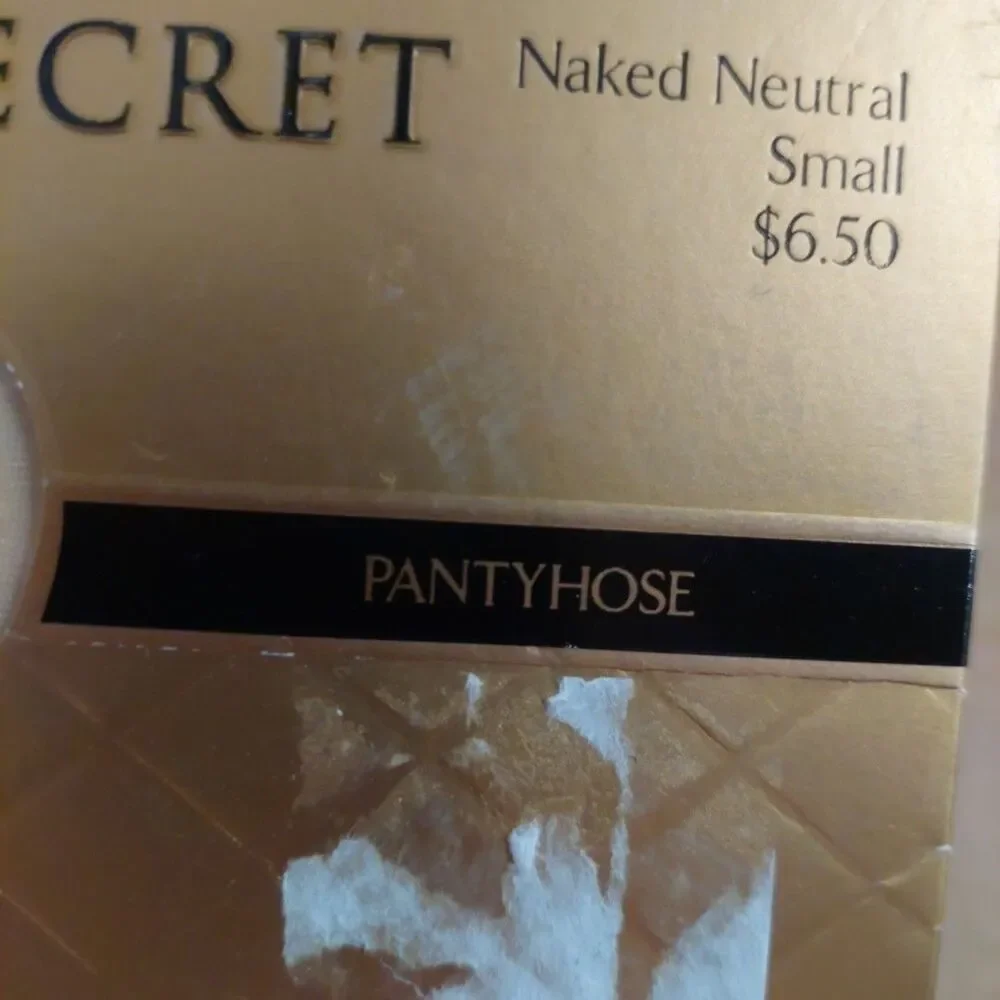 FEEL ROYAL in Victoria's Secret Silky Sheer Lace Top PANTYHOSE Naked Neutral S